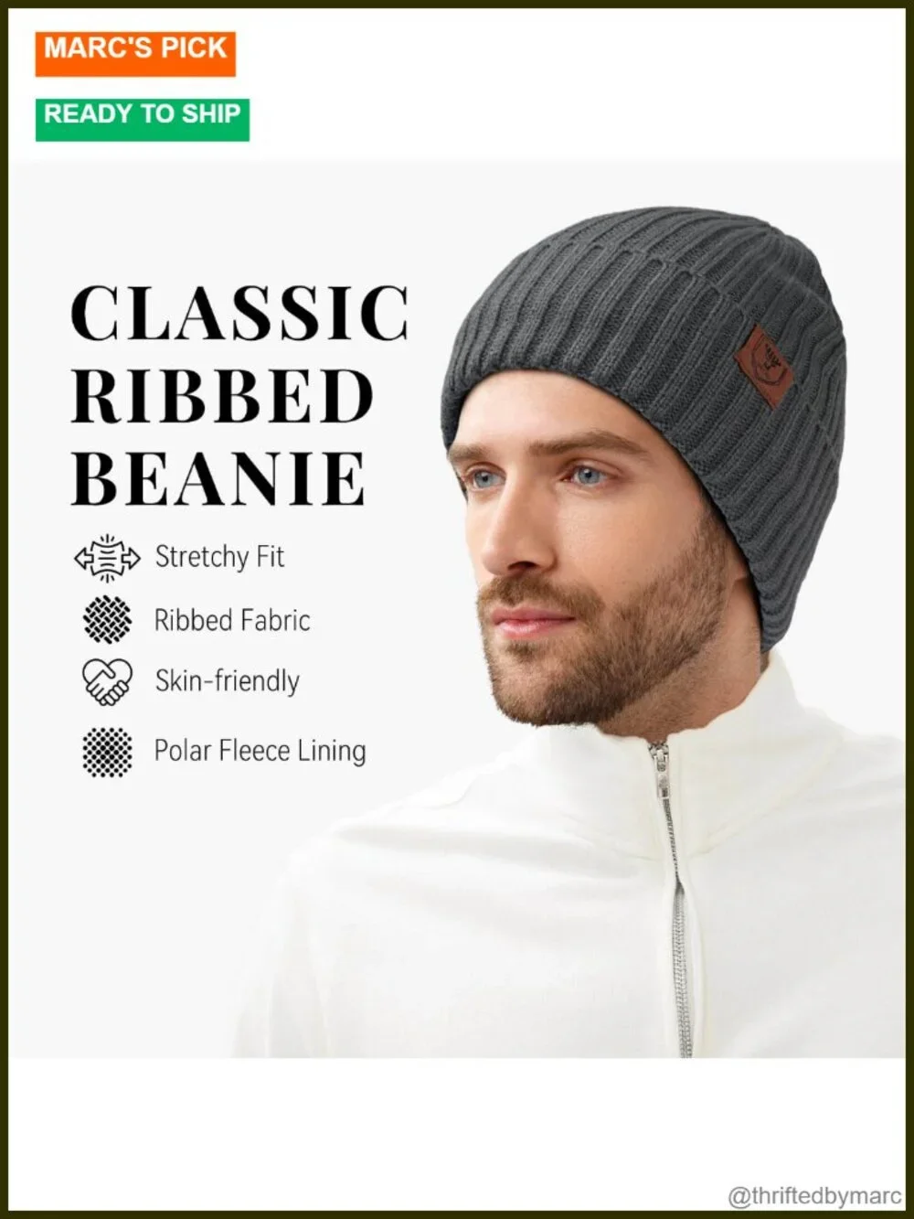 Thermal Polar Fleece Knit Beanie Winter Hat Snow Skull Cap Unisex Stretchy